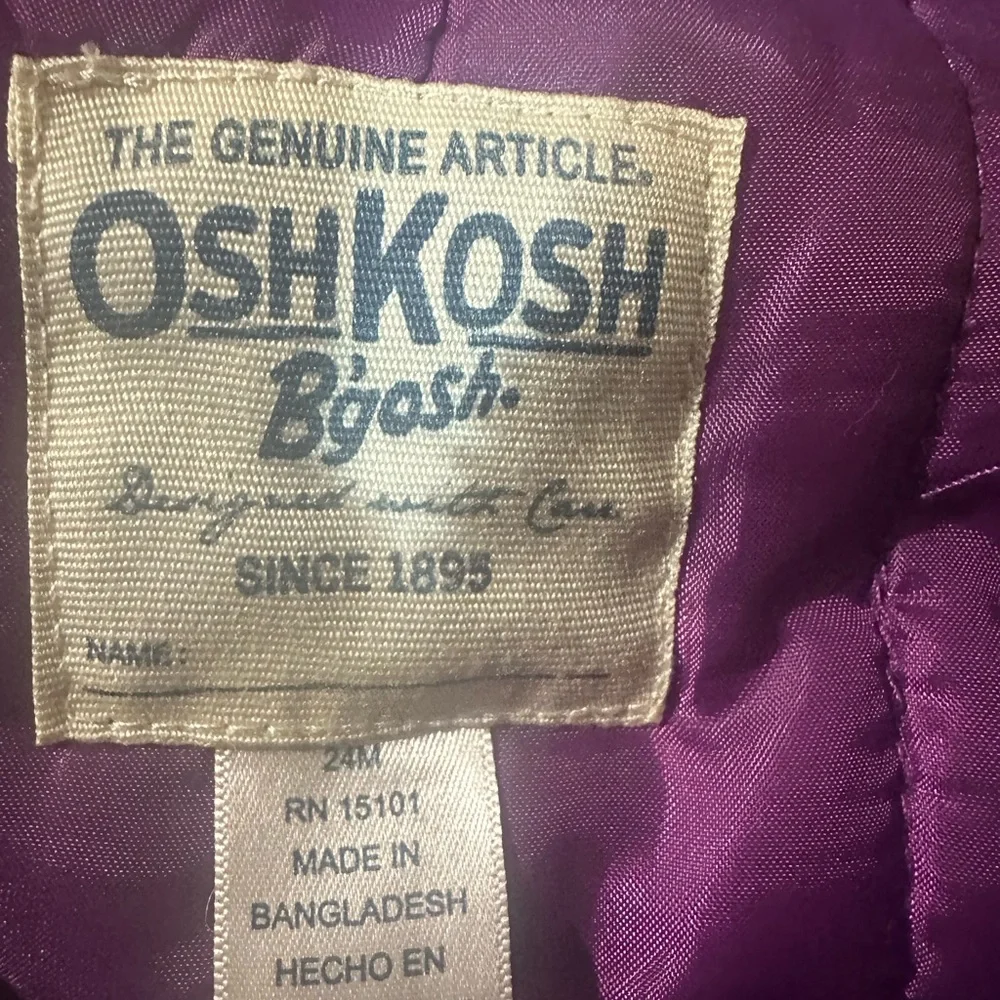OshKosh B’Gosh Toddler Snow Bib Pants 24M Purple Insulated Winter Ski Snow EUC